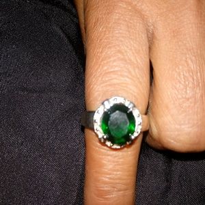 Sterling Silver 925 Emerald Ring